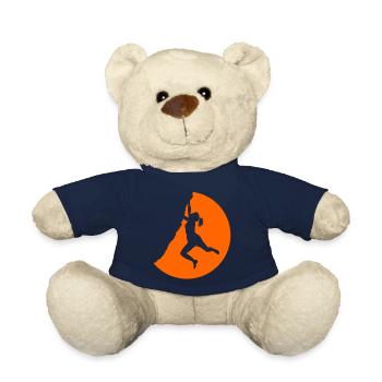 Woman Climber Climbing Sunset - Teddy Bear - french navy - Front