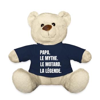 Papa le mythe le motard la légende père cadeau - Nounours - bleu marine - Devant