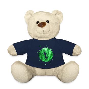 spot green t - Teddy Bear - french navy - Front