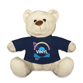 Record Retro Music Retro Gift - Teddy Bear - french navy - Front