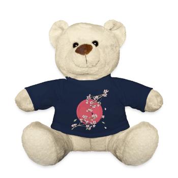 Japanese Cherry Blossom Sakura - Teddy Bear - french navy - Front