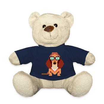 Chien viennois Pixel Art Dog Lover chiot - Nounours - bleu marine - Devant