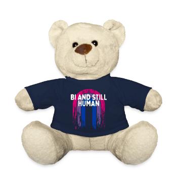 Bi et toujours humain Bisexuel LGBTQ Bi Pride LGBT - Nounours - bleu marine - Devant