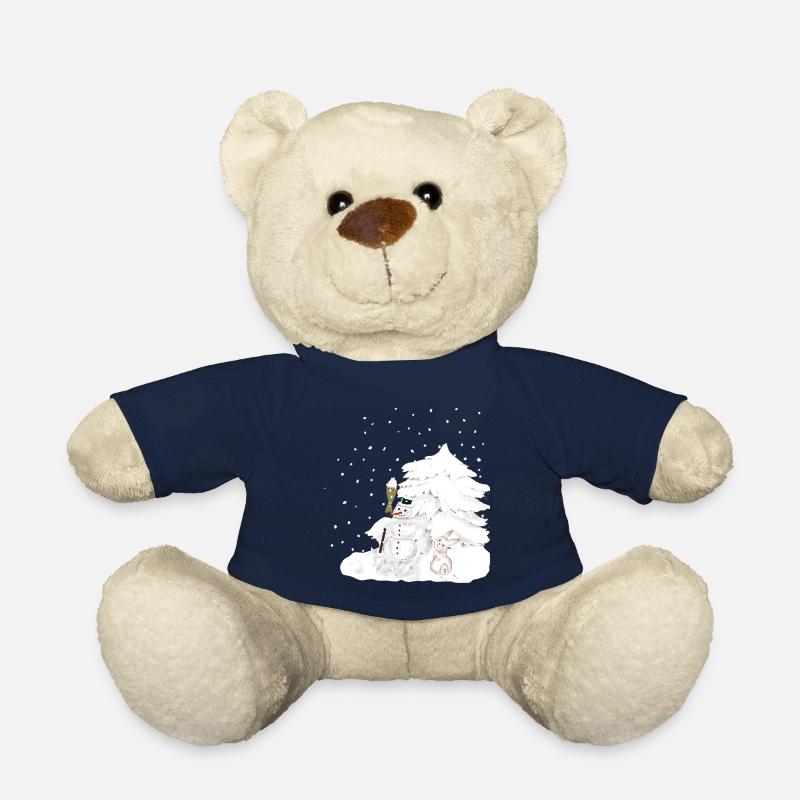 Schneemann und Schneehase in der Winterlandschaft - Teddy - French Navy