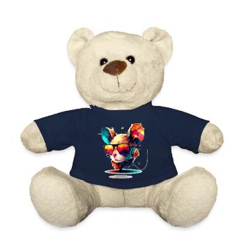 Bass und Techno Maus als Raver und Party Nagetier - Teddy - French Navy - Vorne