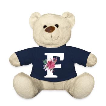 Buchstabe f blumig - Teddy - French Navy - Vorne