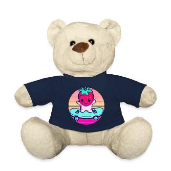 Strawberry skateboard in sunset - Teddy Bear - french navy - Front