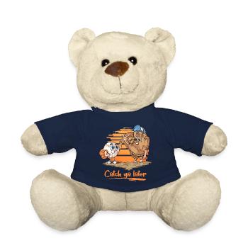 Catch ya Later Cartoon Baseball Handschuh und Ball - Teddy - French Navy - Vorne