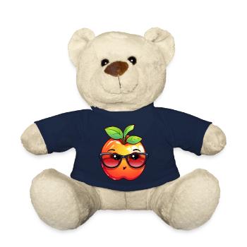 Süßer Kawaii Apfel mit Brille – Charmantes - Teddy - French Navy - Vorne