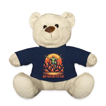Restez calme et restez en vie - Nounours - bleu marine - Devant