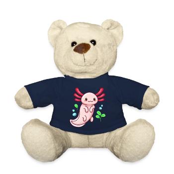 White Albino Axolotl Design for Axolotl Lovers - Teddy Bear - french navy - Front
