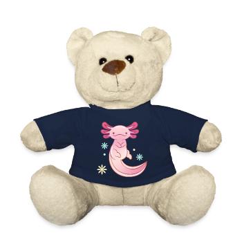 Floating Axolotl Design for Axolotl Lovers - Teddy Bear - french navy - Front