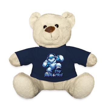 Rester jeune et libre - Yeti design urbain - Nounours - bleu marine - Devant