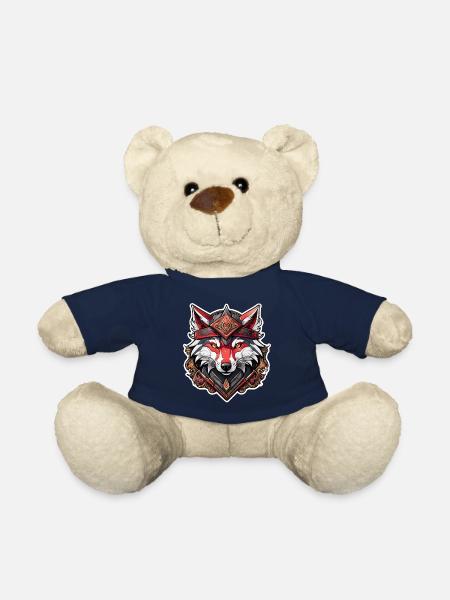 loup tatouage - Nounours - bleu marine
