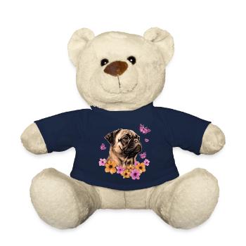 Mops mit Schmetterlingen - Teddy - French Navy - Vorne
