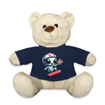 Süßes Comic Alien Snowboard Snowboarder - Teddy - French Navy - Vorne
