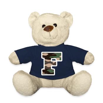 Buchstabe F Militärische Tarnung - Geschenkidee - Teddy - French Navy - Vorne