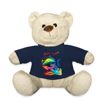 Ocean Lover. Colorful Fish - Teddy Bear - french navy - Front