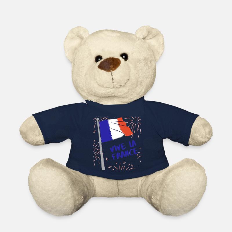 Vive la France - Drapeau Français Animé - Nounours - bleu marine