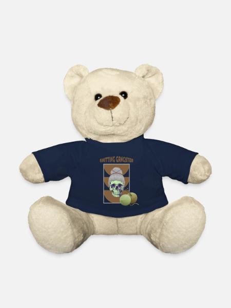Knitting lover skull design - Teddy Bear - french navy