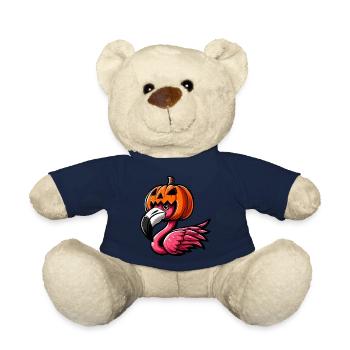 Lustiger Halloween-Kürbis Flamingo Herbst - Teddy - French Navy - Vorne