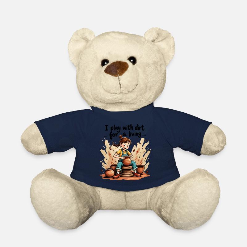 Je joue avec la terre pour gagner ma vie - Clay Pottery Clay - Nounours - bleu marine