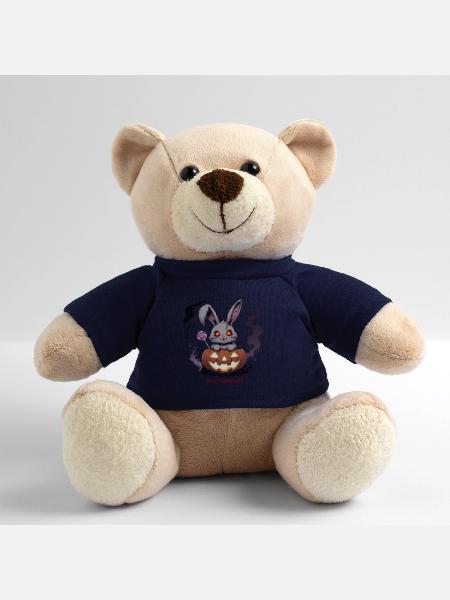 Obsessively sweet – creepy bunny in the pumpkin - Teddy Bear - french navy - Front