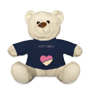 Soft Girls Don’t Beg Shirt – Feminine Baddie - Teddy Bear - french navy - Front