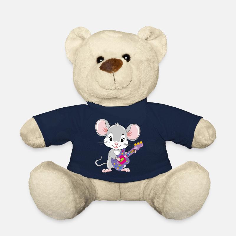 Drôle de petite souris joue de la guitare - Nounours - bleu marine