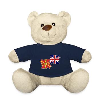 Nordmazedonien Großbritannien Flagge - Teddy - French Navy - Vorne