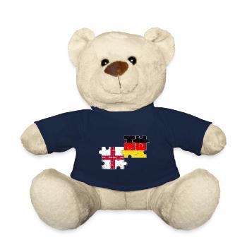 Angleterre Allemagne Drapeau - Nounours - bleu marine - Devant
