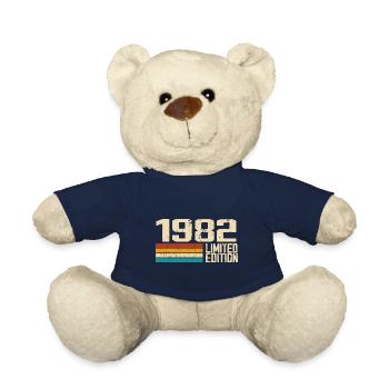Born in 1982 - Vintage 1982 Retro Anniversary - Teddy Bear - french navy - Front