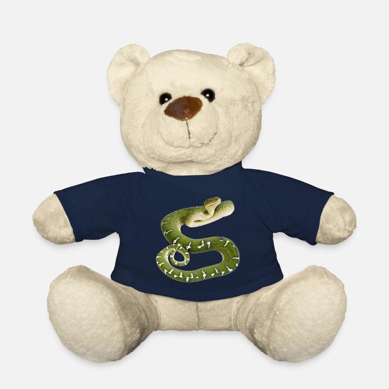 Snake reptile green white - Teddy Bear - french navy