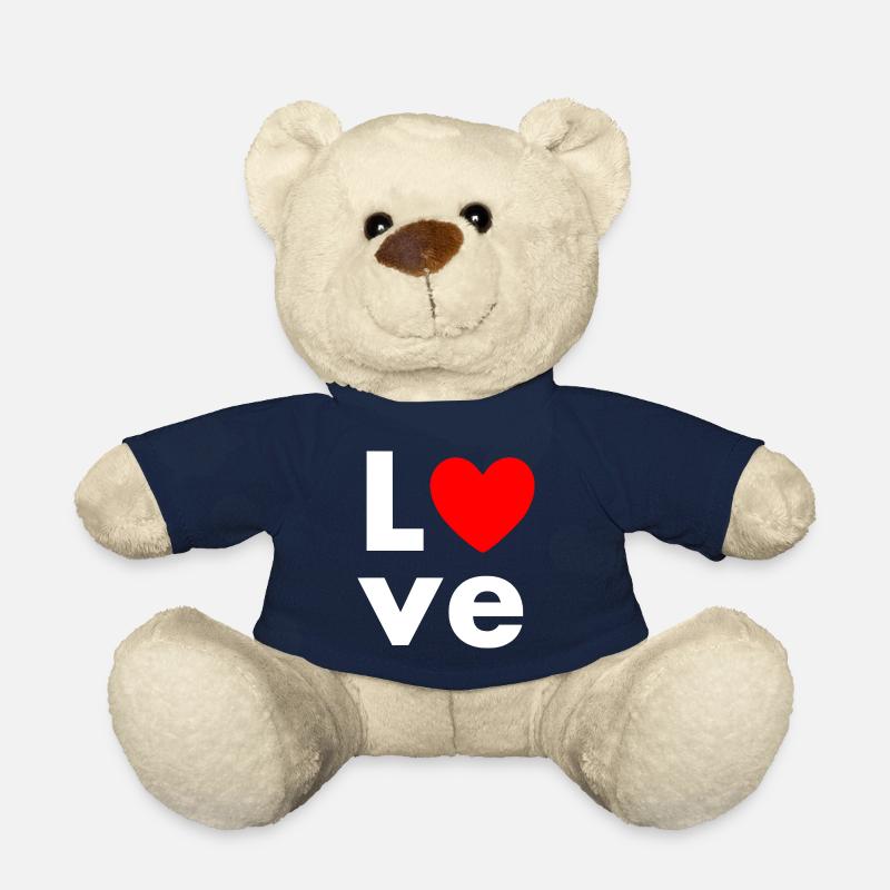 Love mit Herz rot - Teddy - French Navy