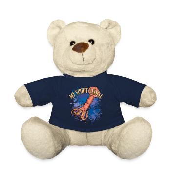 Calmar Calmar géant sur des éclaboussures colorées de couleur - Nounours - bleu marine - Devant