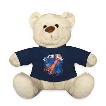 Calmar Calmar géant sur des éclaboussures colorées de couleur - Nounours - bleu marine - Devant