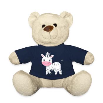 Zebra Familie Mama Baby T-Shirt - Teddy - French Navy - Vorne