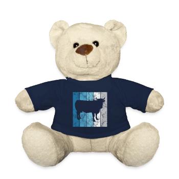 Cows Farmer Beef Farming Cow Farmer Retro - Teddy Bear - french navy - Front