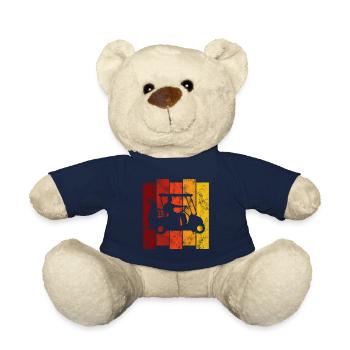 Golf ball golf club retro golf cart golfer golf - Teddy Bear - french navy - Front
