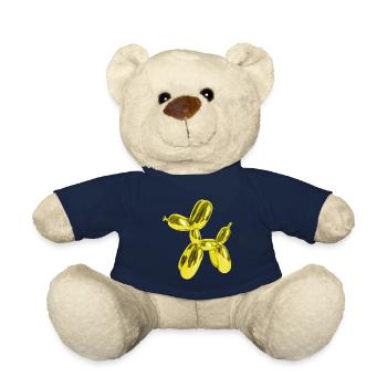 Ballon jaune chien | Amoureux de chiens propriétaires de chiens - Nounours - bleu marine - Devant