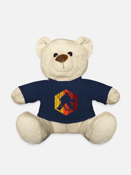 Eishockey Ice Hockey Retro Schlittschuhe Puck Eis - Teddy - French Navy