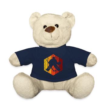 Ice Hockey Ice Hockey Retro Skates Puck Ice - Teddy Bear - french navy - Front