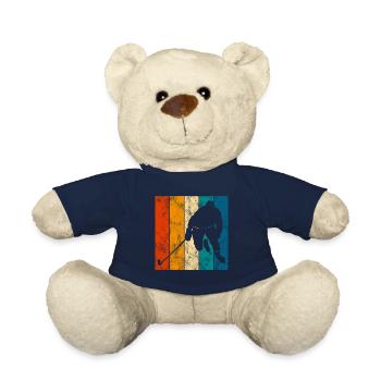 Ice Hockey Ice Hockey Retro Skates Puck Ice - Teddy Bear - french navy - Front
