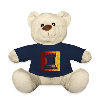 Joueur d’échecs rétro Checkmate Pièce d’échecs - Nounours - bleu marine - Devant