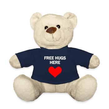 Câlins gratuits ici, répandez l’amour ! - Nounours - bleu marine - Devant