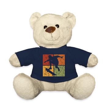 Planche à roulettes Skateur Skateur Skateur Skater Skate Skating - Nounours - bleu marine - Devant