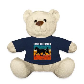 Life is better with Harness Racing Trotting Trot - Teddy Bear - french navy - Front