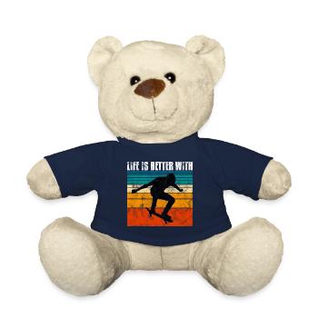 life is better on my skateboard skate skateboarder - Teddy Bear - french navy - Front