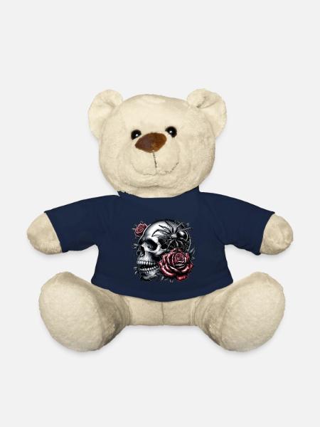 Une danse entre les têtes de mort et les roses - Nounours - bleu marine