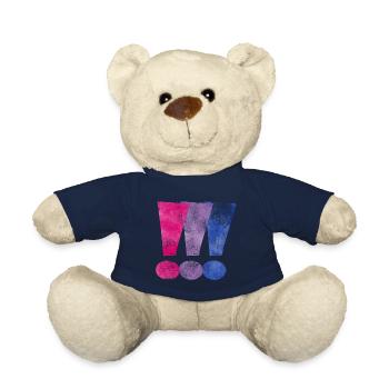 Points d'exclamation de la fierté bisexuelle - Nounours - bleu marine - Devant